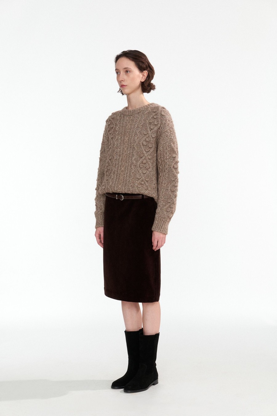 Tops Nothing written | 2Nd / Ignes Cable Sweater (Almond)