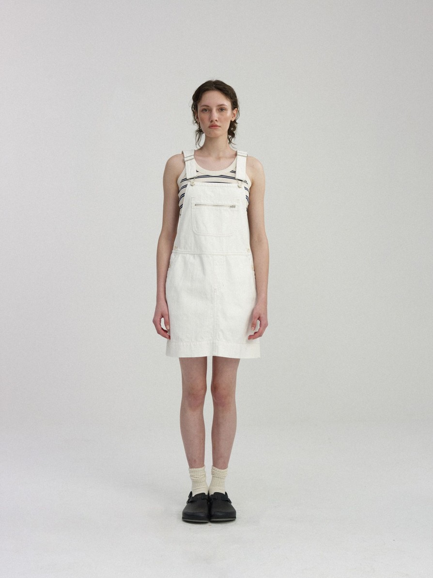 Bottoms Nothing written | Toffe Cotton Overall Skirt (White)