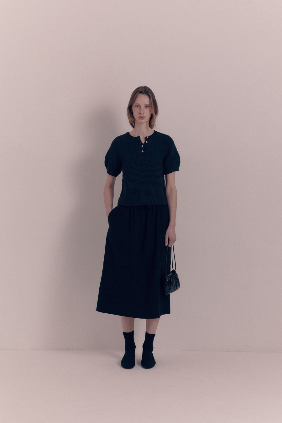 Bottoms Nothing written | Toui Layered Skirt (Black)