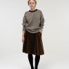 Bottoms Nothing written | Rolin Corduroy Flared Skirt (Brown)