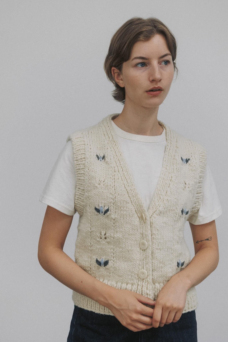 Tops Nothing written | 4Th / Handmade Vintage Vest (Cream)