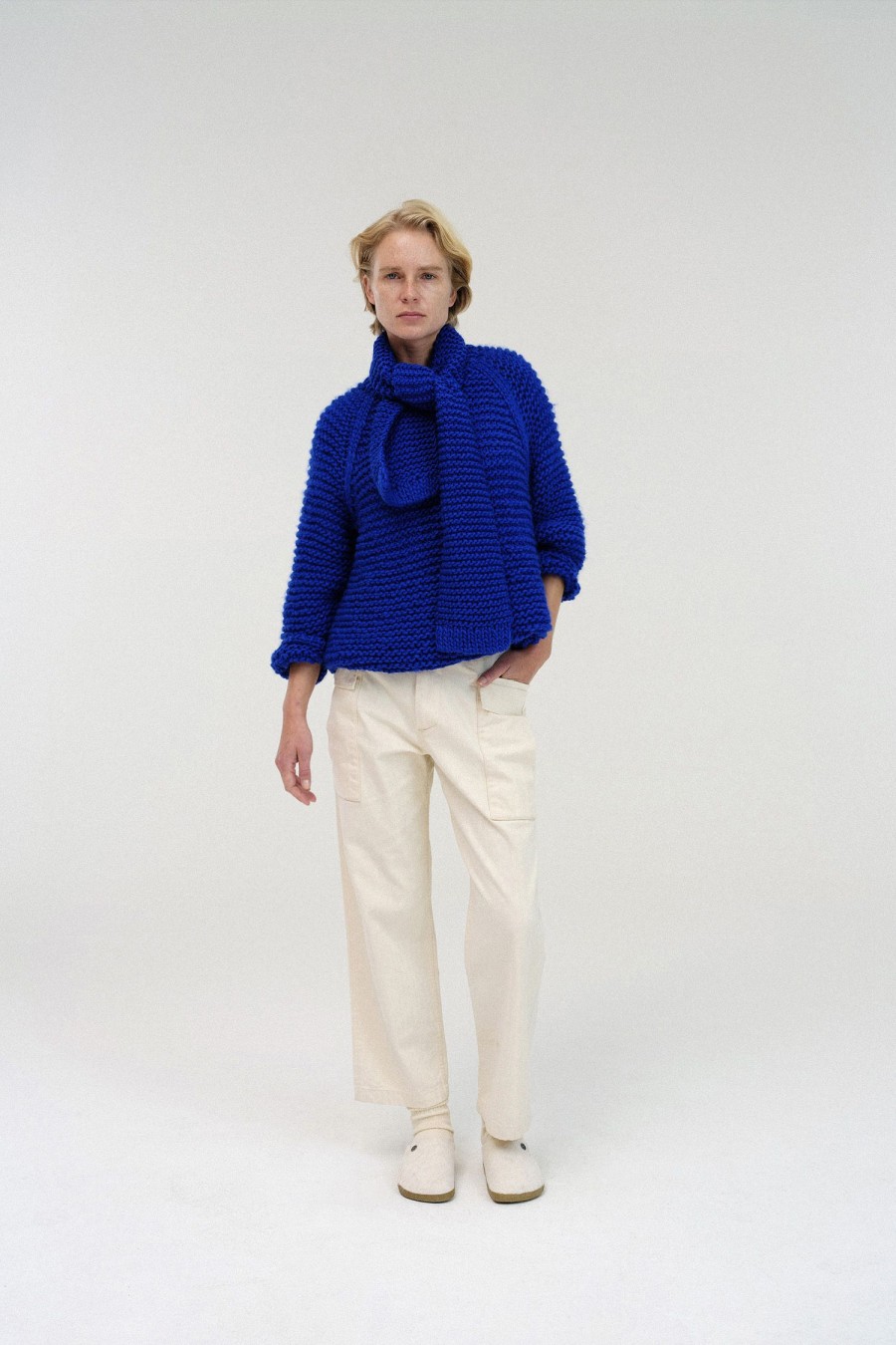 Tops Nothing written | 2Nd / Brre Handmade Round Sweater (Blue)