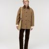 Exclusive Nothing written | Herringbone Half Balmacaan Coat (Brown)