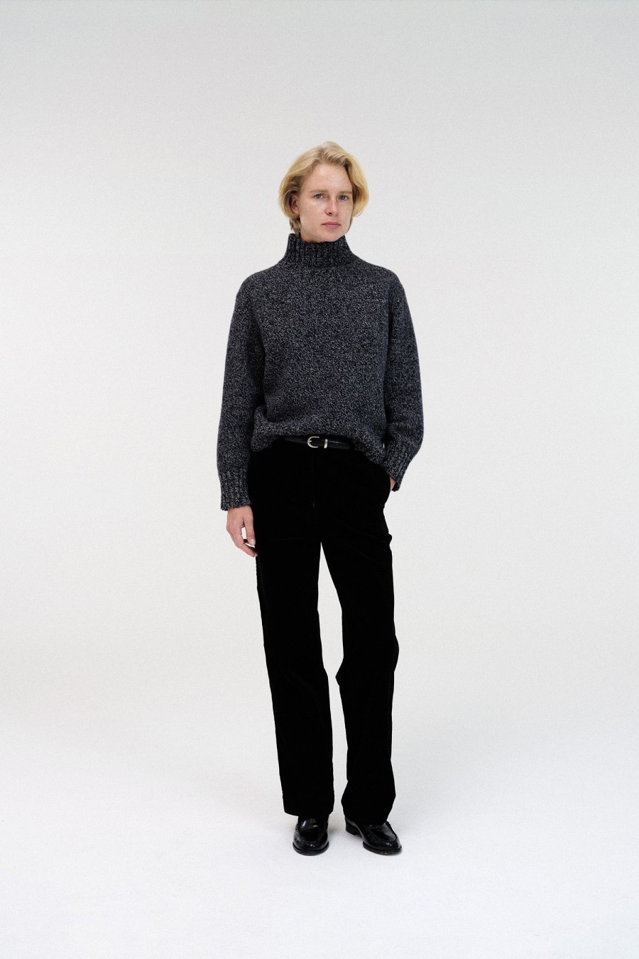 Tops Nothing written | 2Nd / Boyfriend Turtle Neck Sweater (Black And White)