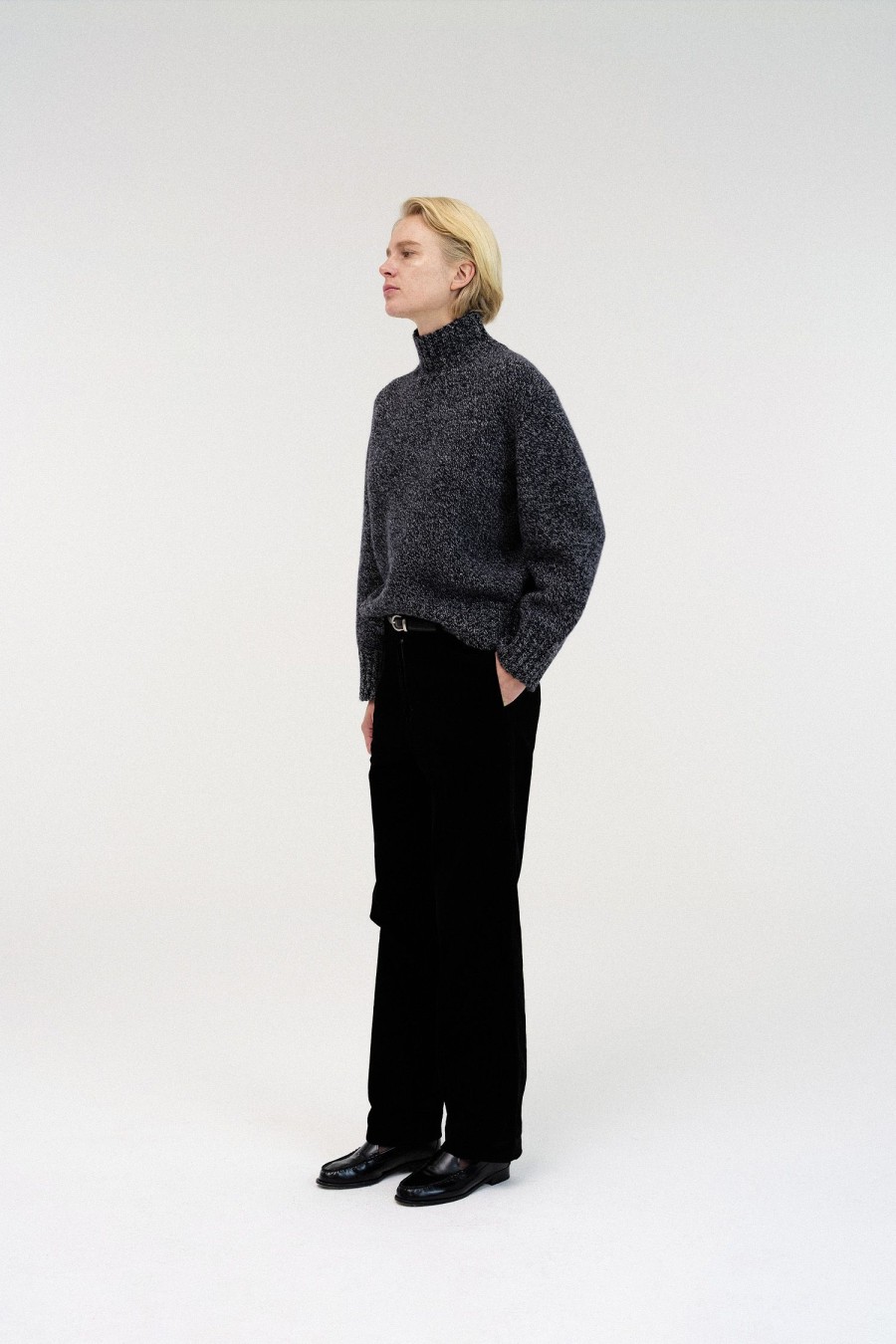 Tops Nothing written | 2Nd / Boyfriend Turtle Neck Sweater (Black And White)