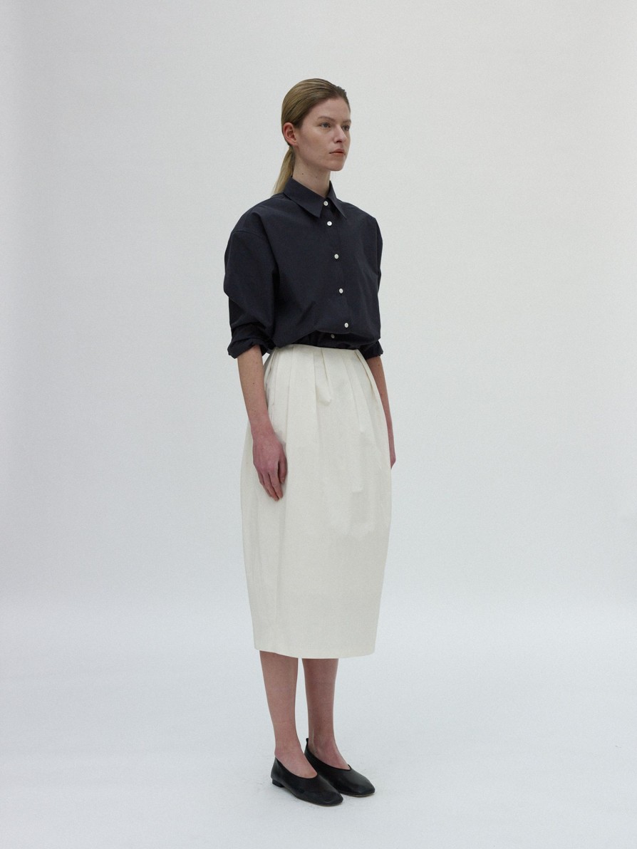 Bottoms Nothing written | Layered Tuck Skirt (Ivory)