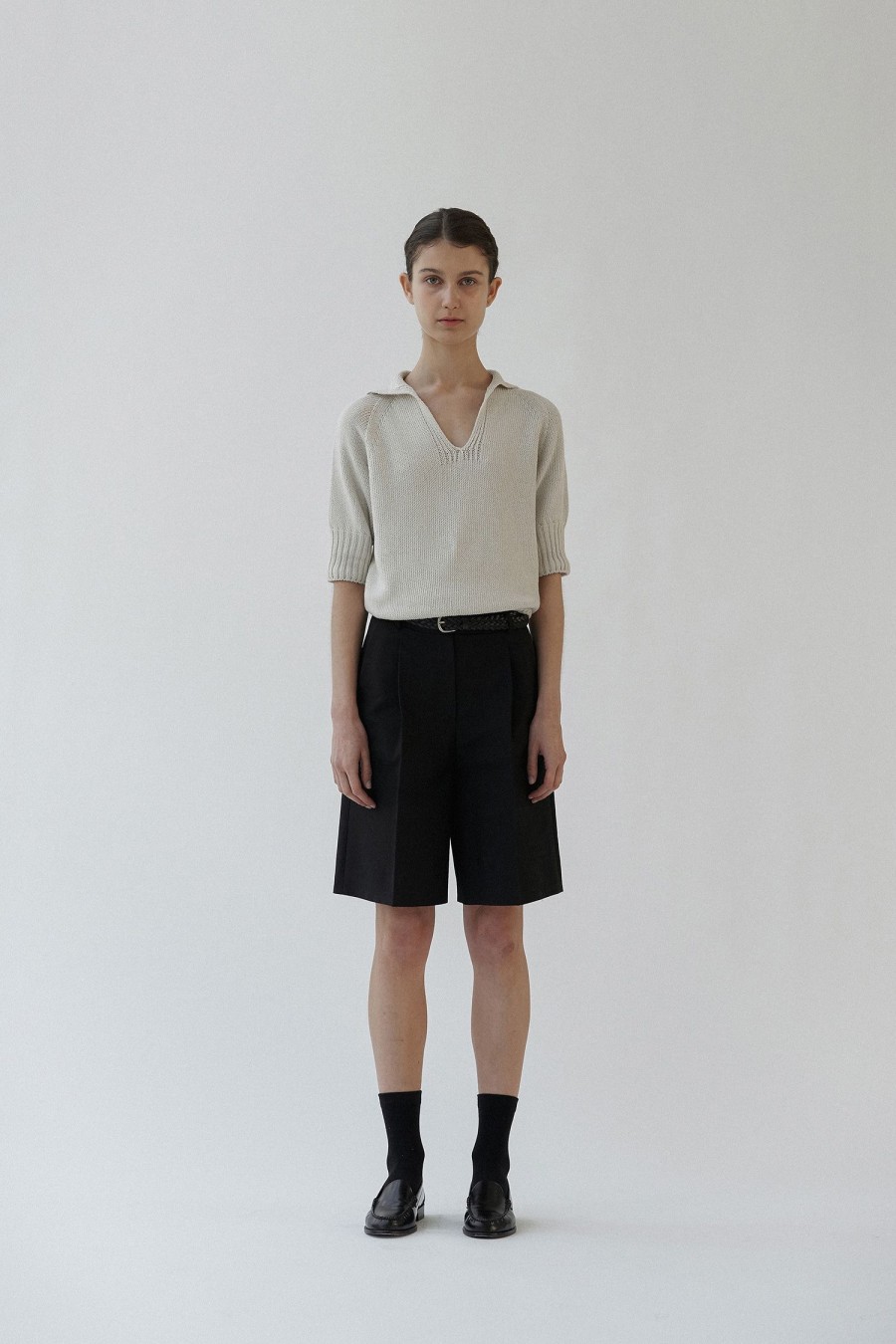 Tops Nothing written | 2Nd / Cotton Polo Pullover (Ivory)