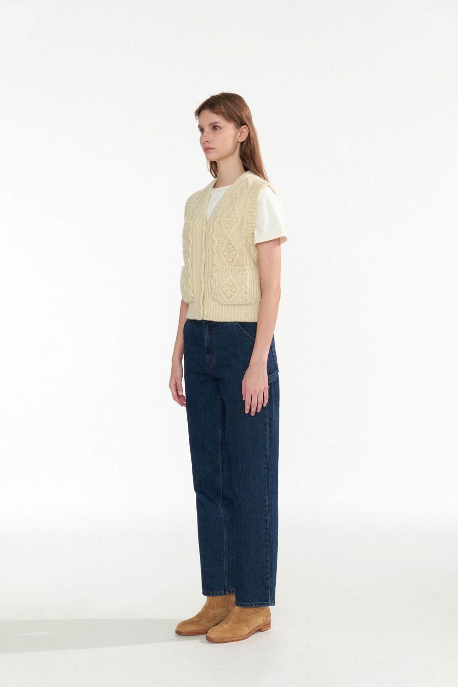 Tops Nothing written | 2Nd / Country Cable Knit Vest (Ivory)