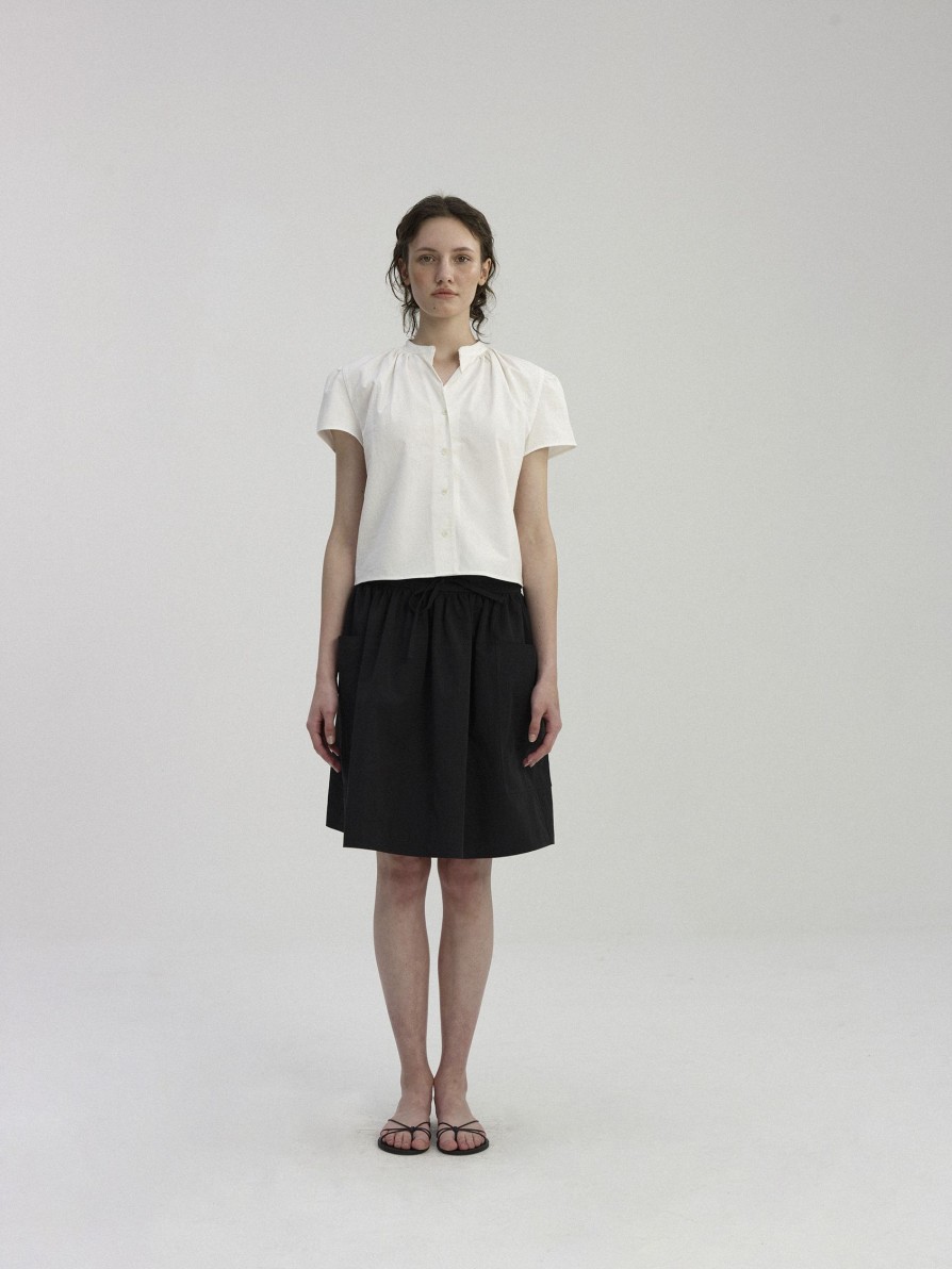 Tops Nothing written | 5Th / Pome Puff Sleeve Shirt (White)