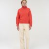 Tops Nothing written | Boyfriend Turtle Neck Sweater (Red And White)