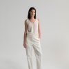 Tops Nothing written | 3Rd / Bamboo V-Neck Sleeveless Knit (White Sand)