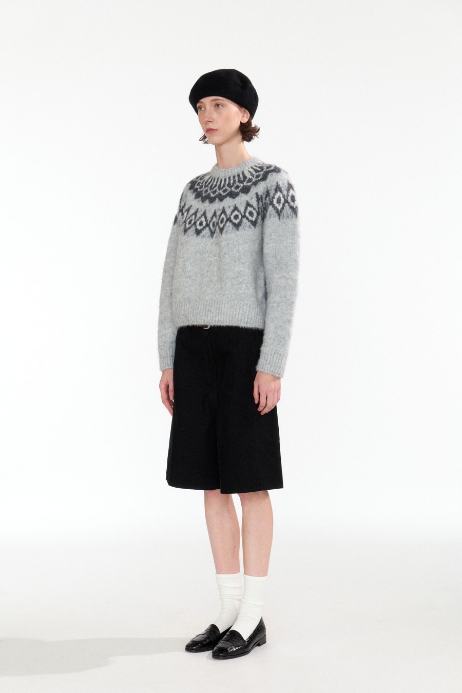 Tops Nothing written | 2Nd / Anne Pattern Pullover (Gray)