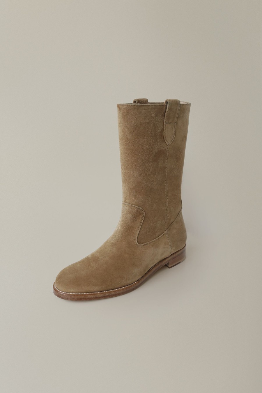 Exclusive Nothing written | 2Nd / Round Half Suede Boots (Beige)