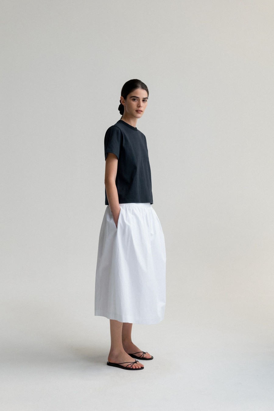 Tops Nothing written | 2Nd / Mori Cotton T-Shirt (Black)