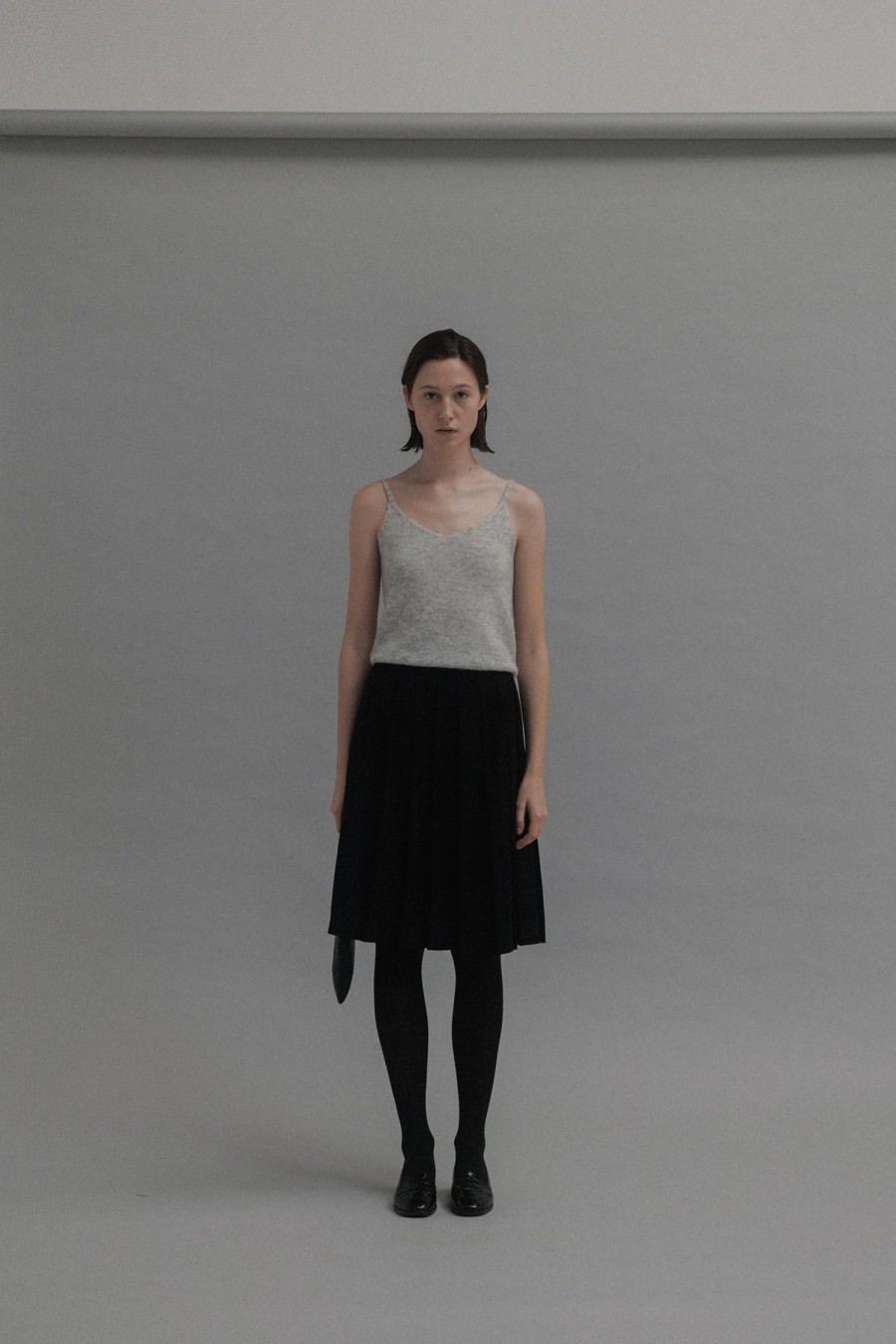 Bottoms Nothing written | 2Nd / Knife Pleated Mid-Skirt (Black)