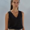 Tops Nothing written | 2Nd / Paper Sleeveless Top (Dark Gray)