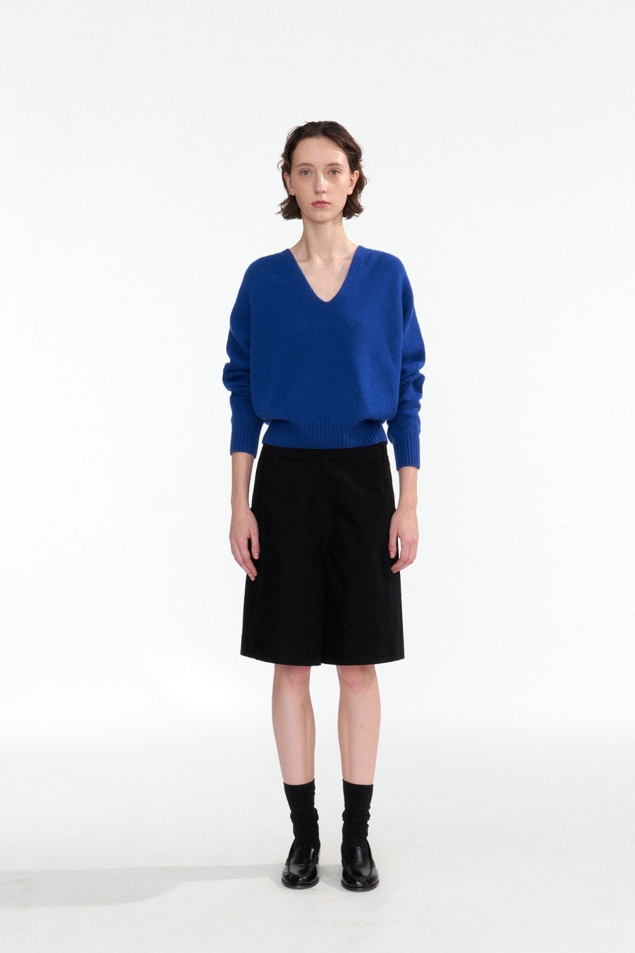 Tops Nothing written | 8Th / Erin Wool V-Neck Pullover (Royal Blue)