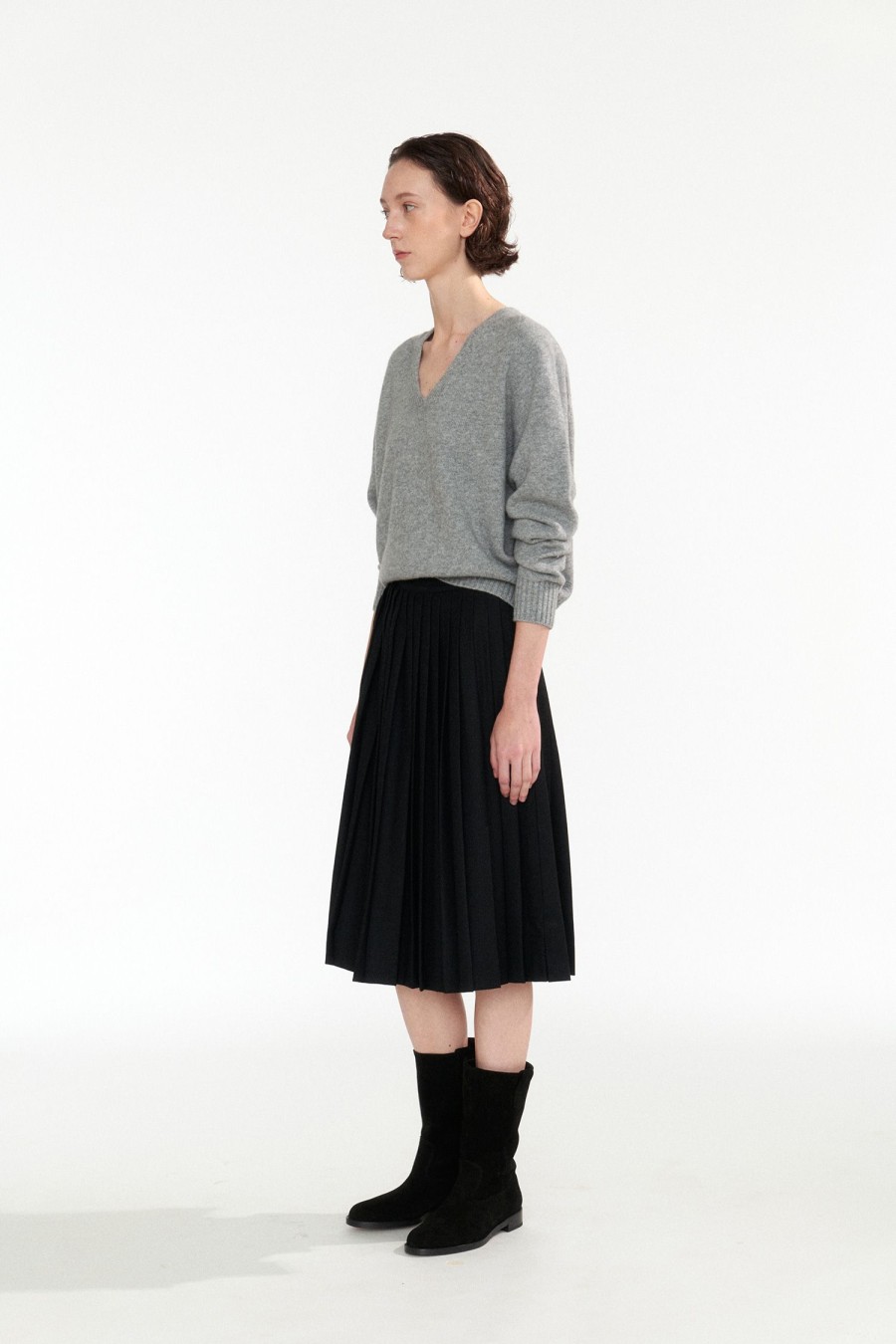 Tops Nothing written | 7Th / Erin Wool V-Neck Pullover (Gray)