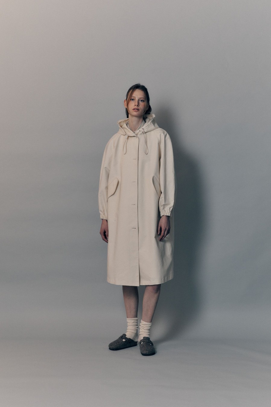 Essentials Nothing written | 2Nd / Cotton Rain Coat (Ivory)