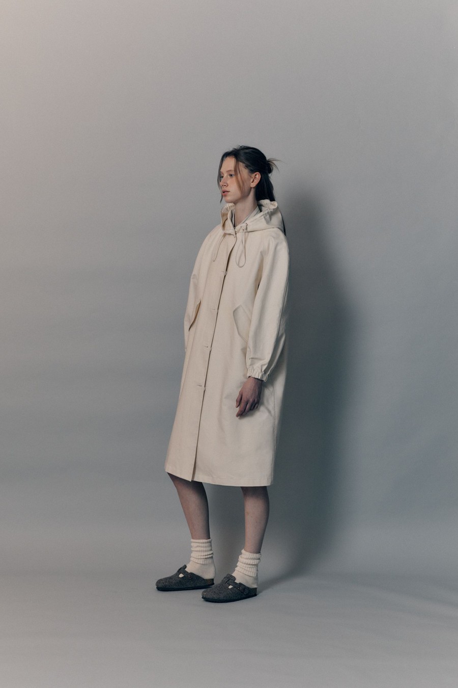 Essentials Nothing written | 2Nd / Cotton Rain Coat (Ivory)