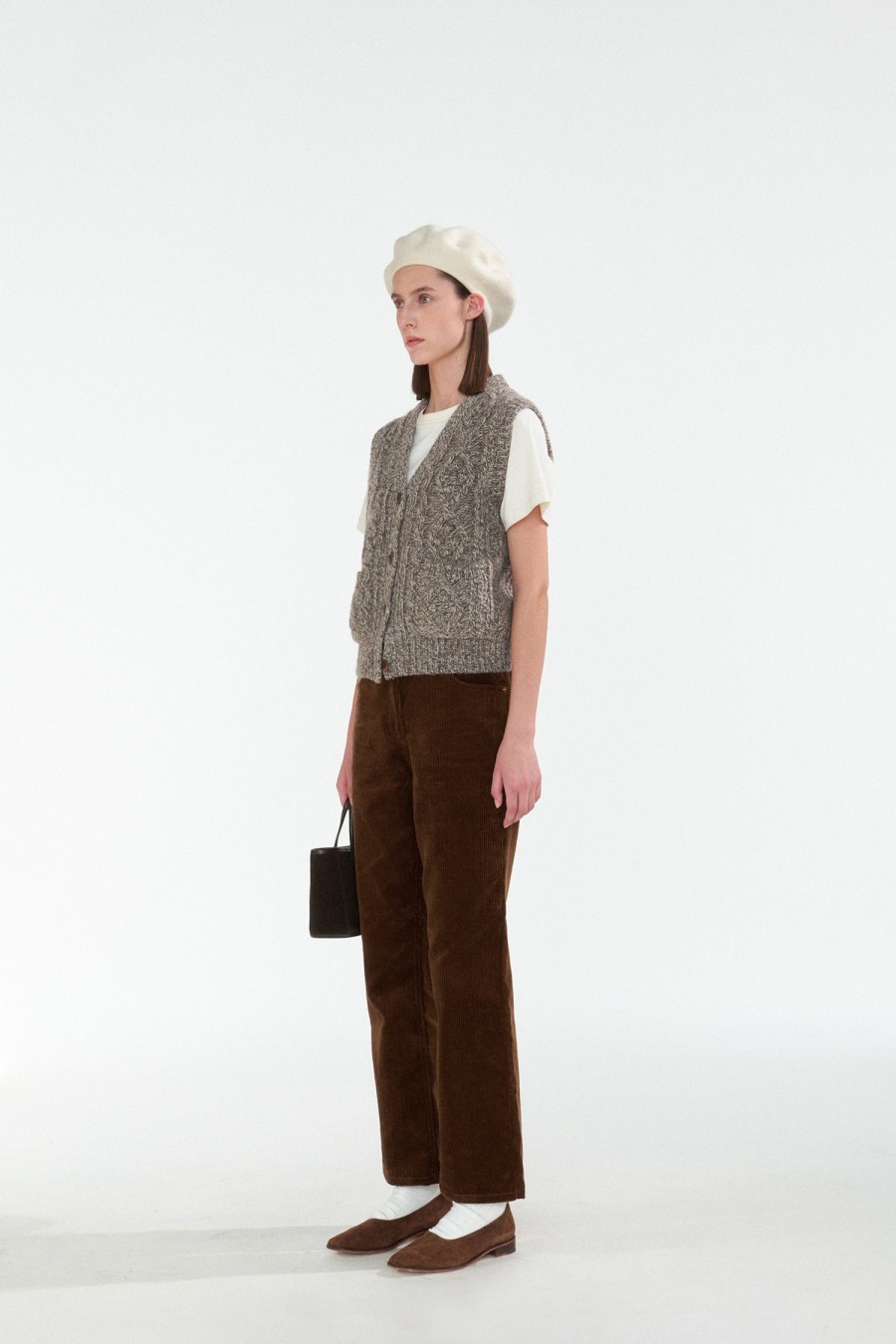 Tops Nothing written | 5Th / Country Cable Knit Vest (Old Brown)