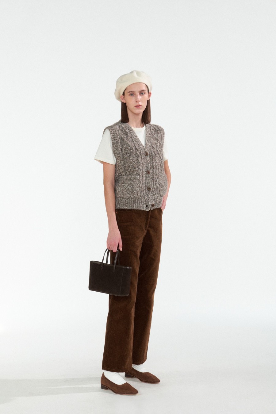 Tops Nothing written | 5Th / Country Cable Knit Vest (Old Brown)