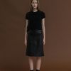 Bottoms Nothing written | Leather Midi Skirt (Black)